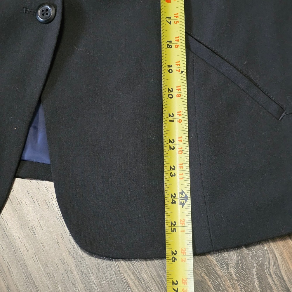American Eagle Womens XL Black Collarless Single Button Blazer Jacket Stretch - Picture 6 of 10